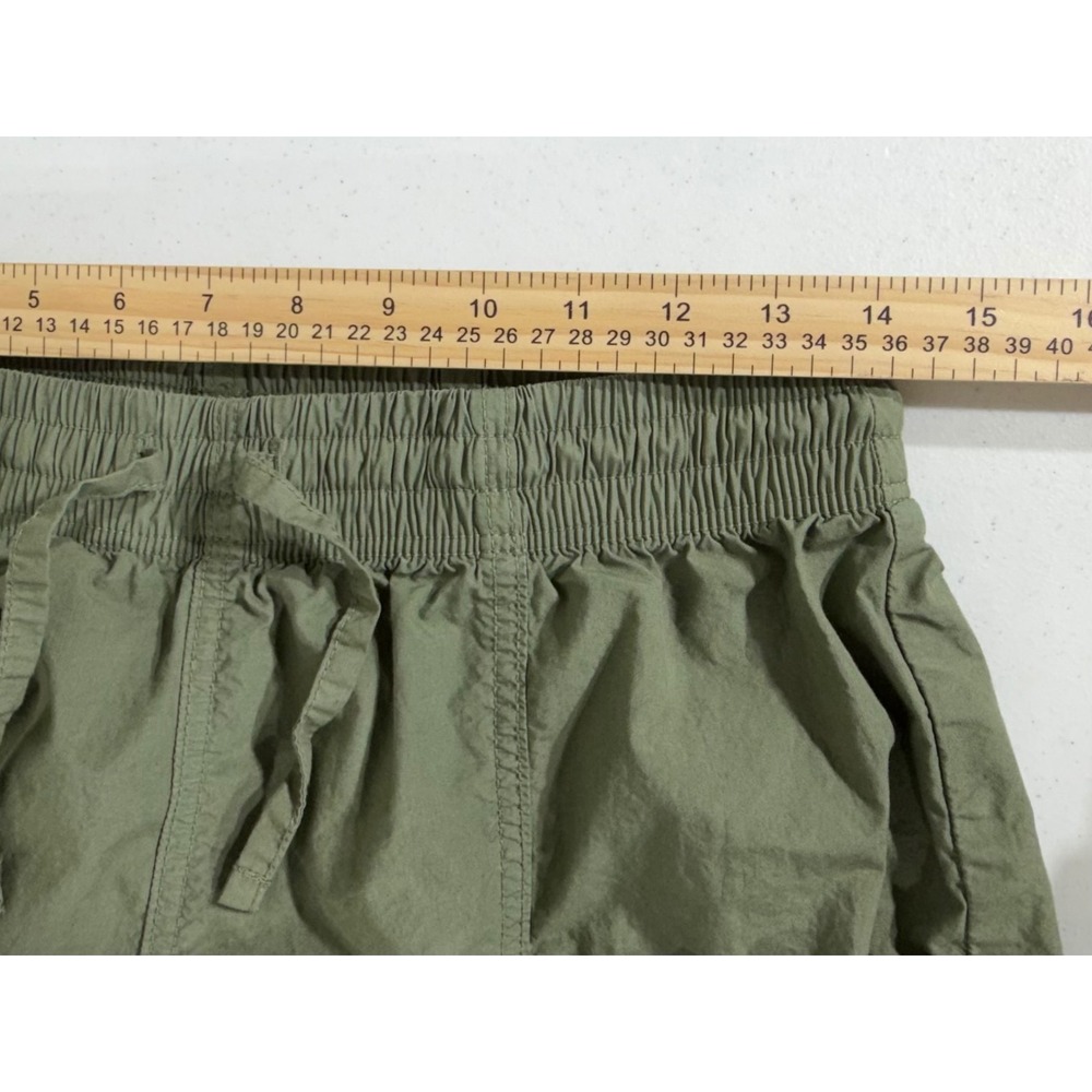 Aerie Cargo Pants Small Olive Green Parachute Wide Leg Cotton Pullon Drawstring - Picture 6 of 11
